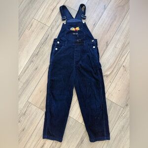 Vintage 90s Kids Winnie The Pooh Disney Corduroy Blue Overalls Jumpsuit Size 12